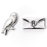 (image for) Harry Potter Silver Plated Hedwig Owl & Letter Stud Earrings