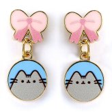 (image for) Pusheen Gold Plated Bow Drop Earrings