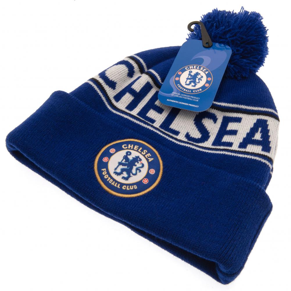 (image for) Chelsea FC Royal Text Ski Hat