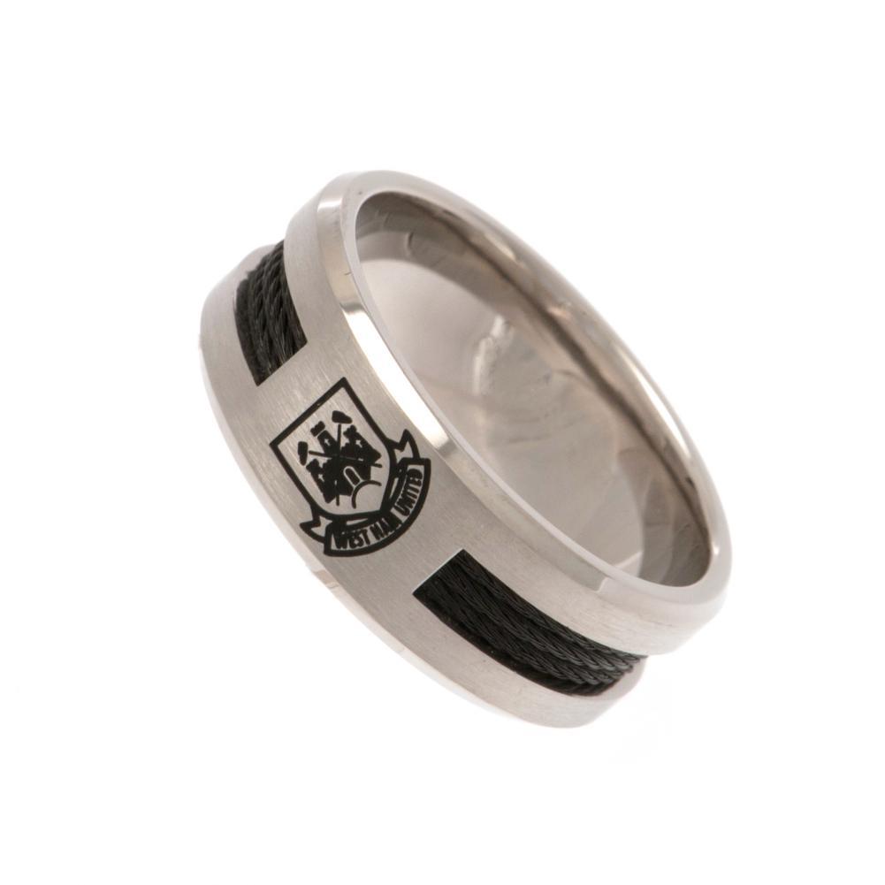 (image for) West Ham United FC Black Inlay Ring Medium CT