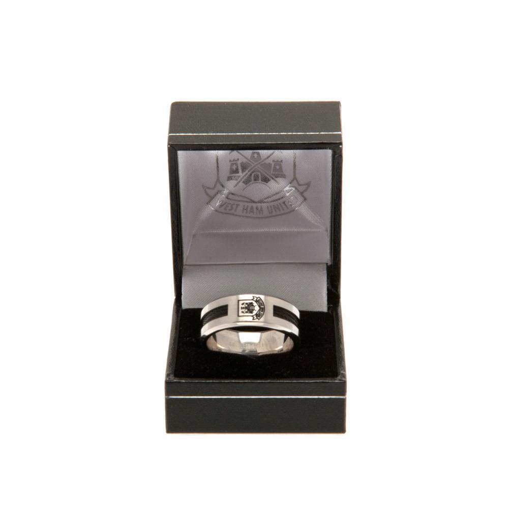 (image for) West Ham United FC Black Inlay Ring Medium CT