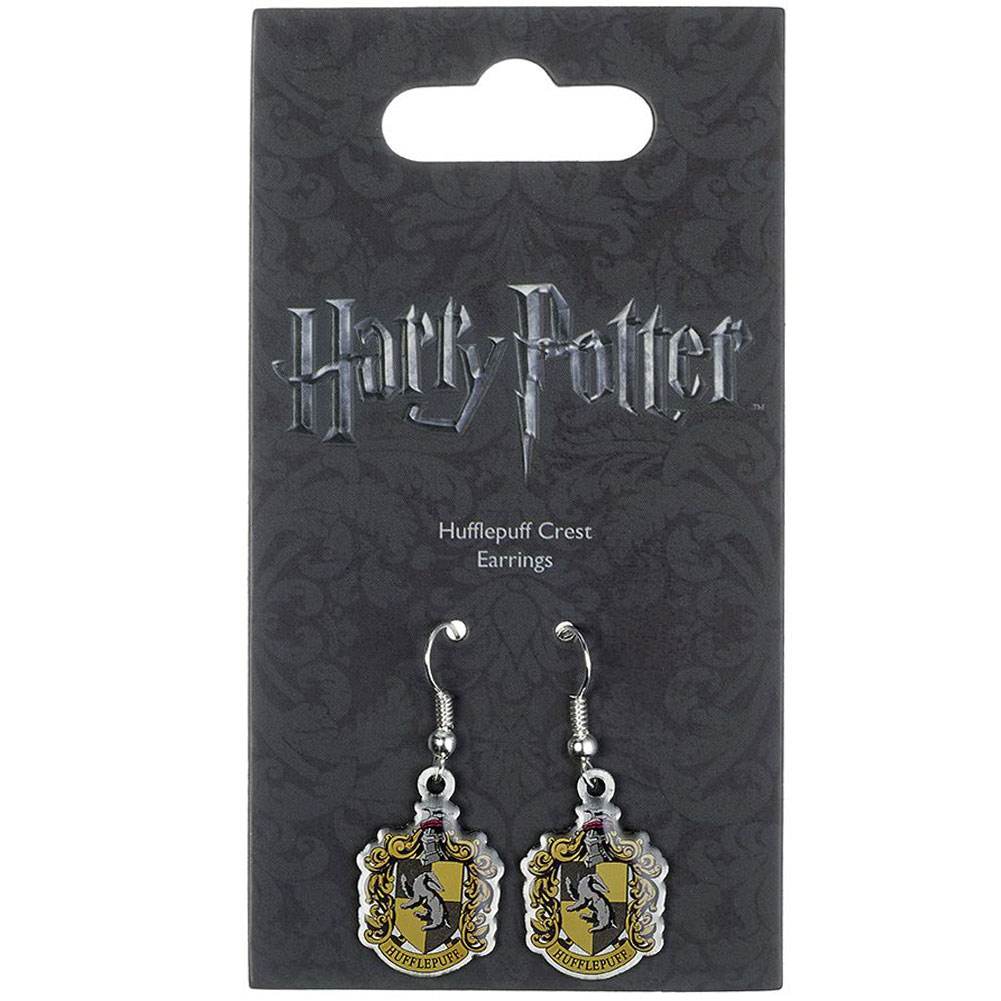 (image for) Harry Potter Silver Plated Hufflepuff Hook Earrings