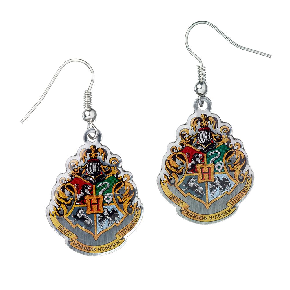 (image for) Harry Potter Silver Plated Hogwarts Crest Hook Earrings