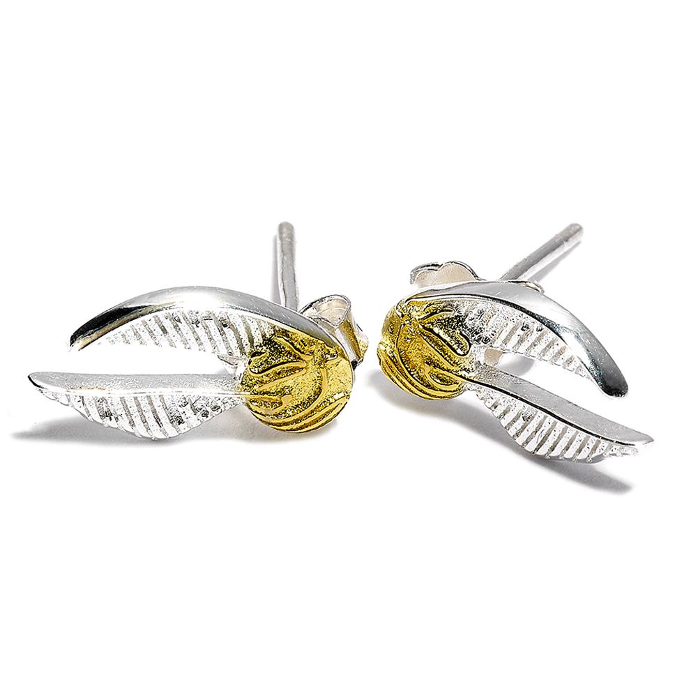 (image for) Harry Potter Silver Plated Golden Snitch Stud Earrings
