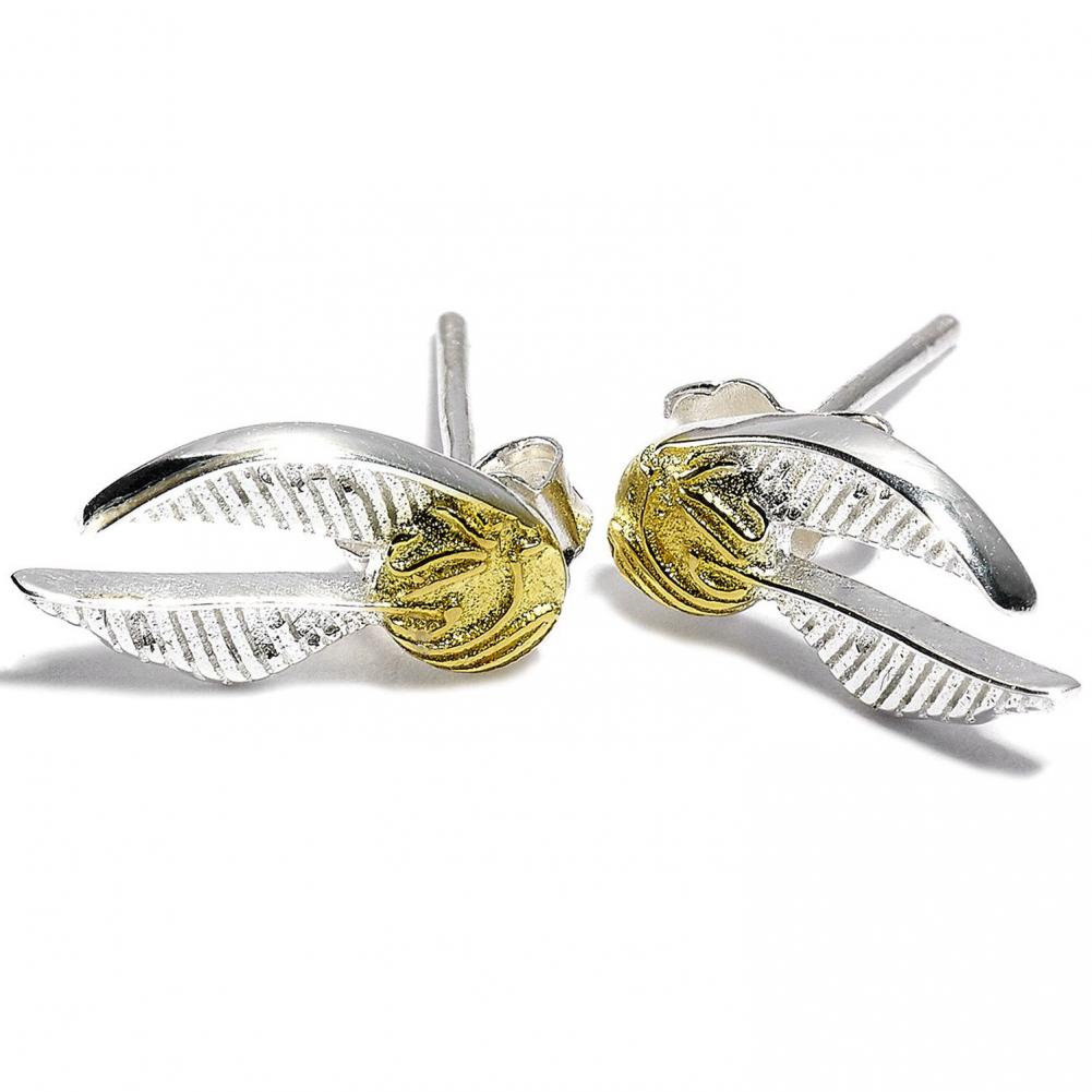 (image for) Harry Potter Sterling Silver Golden Snitch Stud Earrings