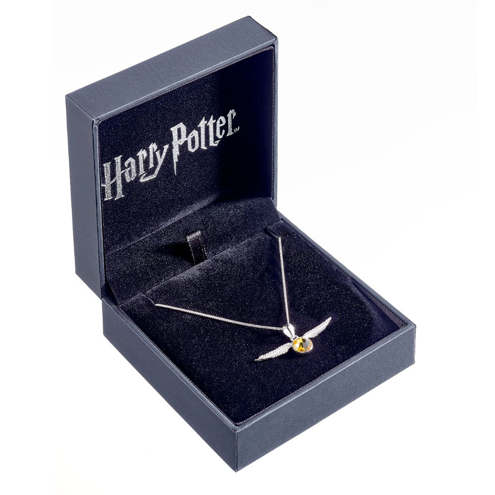 (image for) Harry Potter Sterling Silver Golden Snitch Crystal Necklace