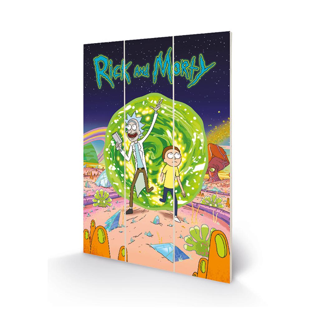 (image for) Rick And Morty Portal Wood Print