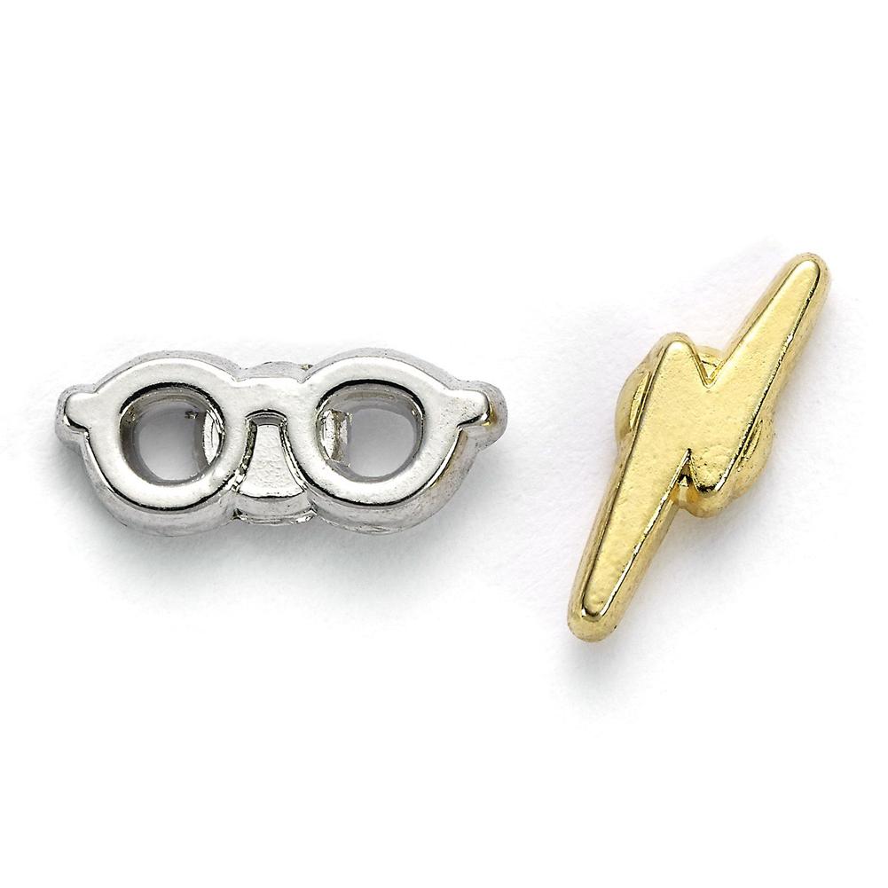 (image for) Harry Potter Silver Plated Lightning Bolt & Glasses Stud Earrings