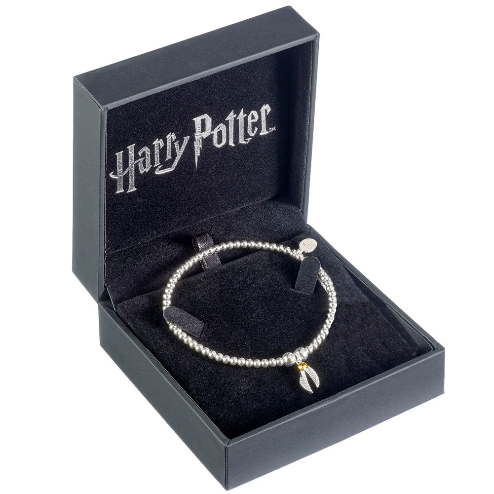 (image for) Harry Potter Sterling Silver Golden Snitch Crystal Bracelet
