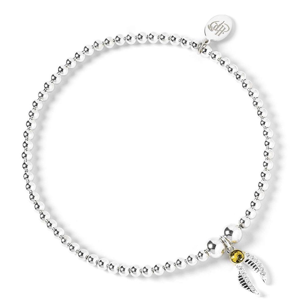 (image for) Harry Potter Sterling Silver Golden Snitch Crystal Bracelet