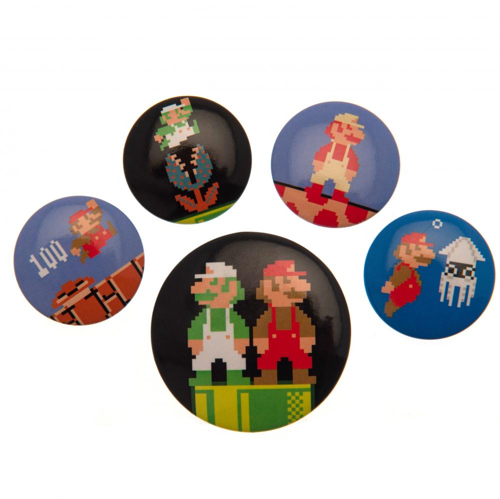 (image for) Super Mario Retro Button Badge Set