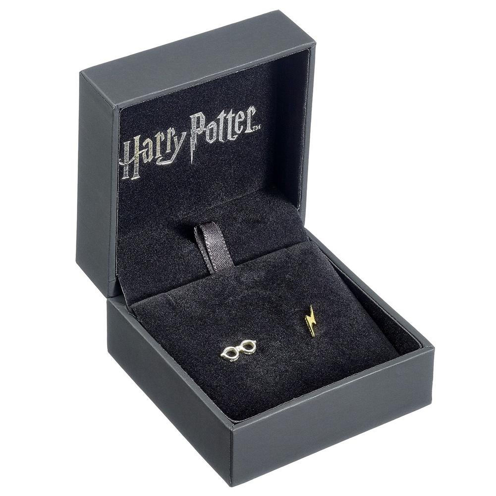 (image for) Harry Potter Sterling Silver Lightning Bolt & Glasses Stud Earrings