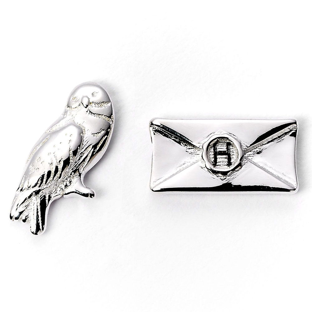 (image for) Harry Potter Silver Plated Hedwig Owl & Letter Stud Earrings