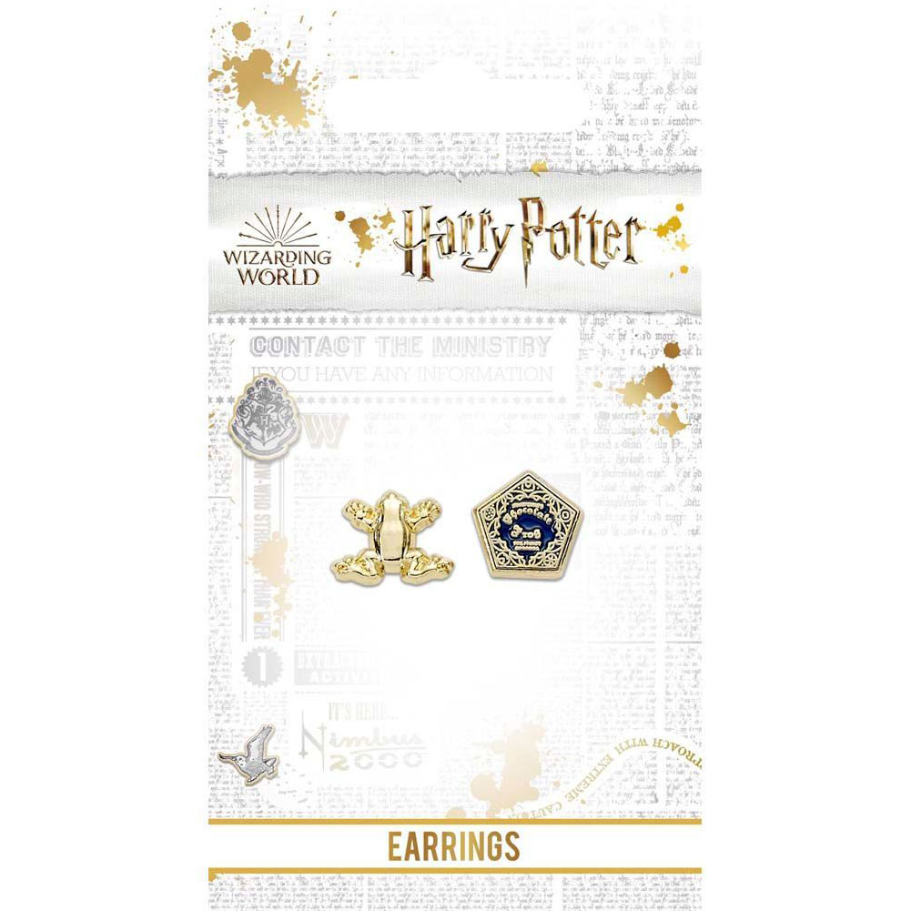 (image for) Harry Potter Gold Plated Chocolate Frog Stud Earrings
