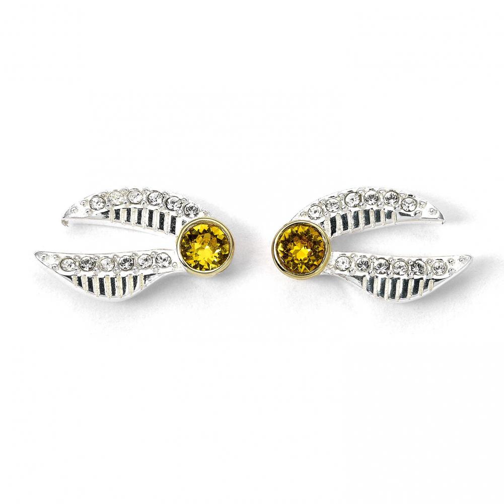 (image for) Harry Potter Sterling Silver Golden Snitch Crystal Stud Earrings