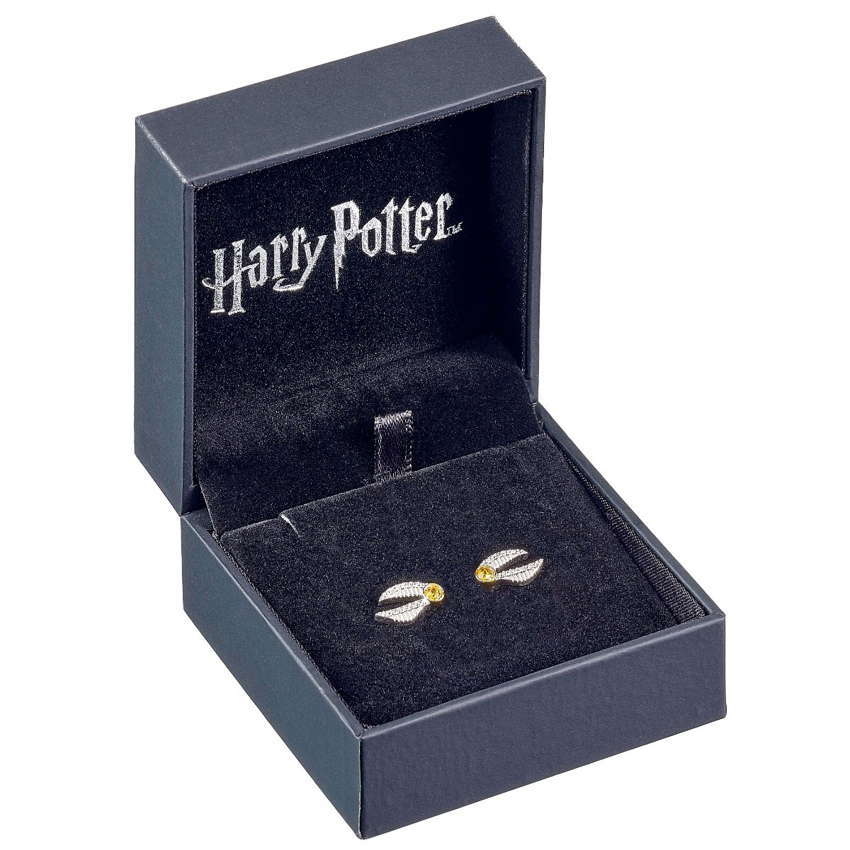(image for) Harry Potter Sterling Silver Golden Snitch Crystal Stud Earrings