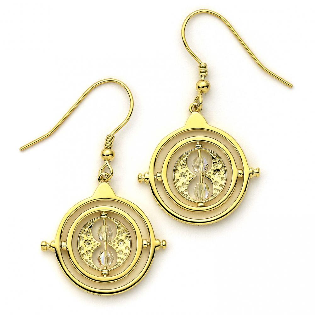 (image for) Harry Potter Gold Plated Time Turner Crystal Hook Earrings
