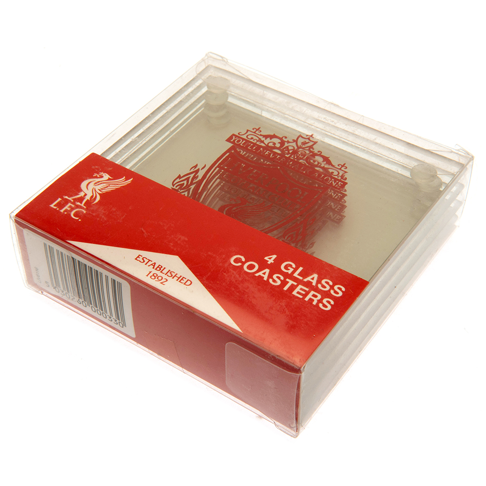 (image for) Liverpool FC 4pk Glass Coaster Set