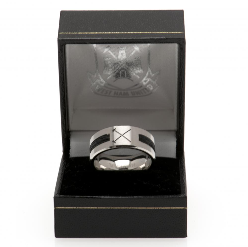 (image for) West Ham United FC Black Inlay Ring Small HM