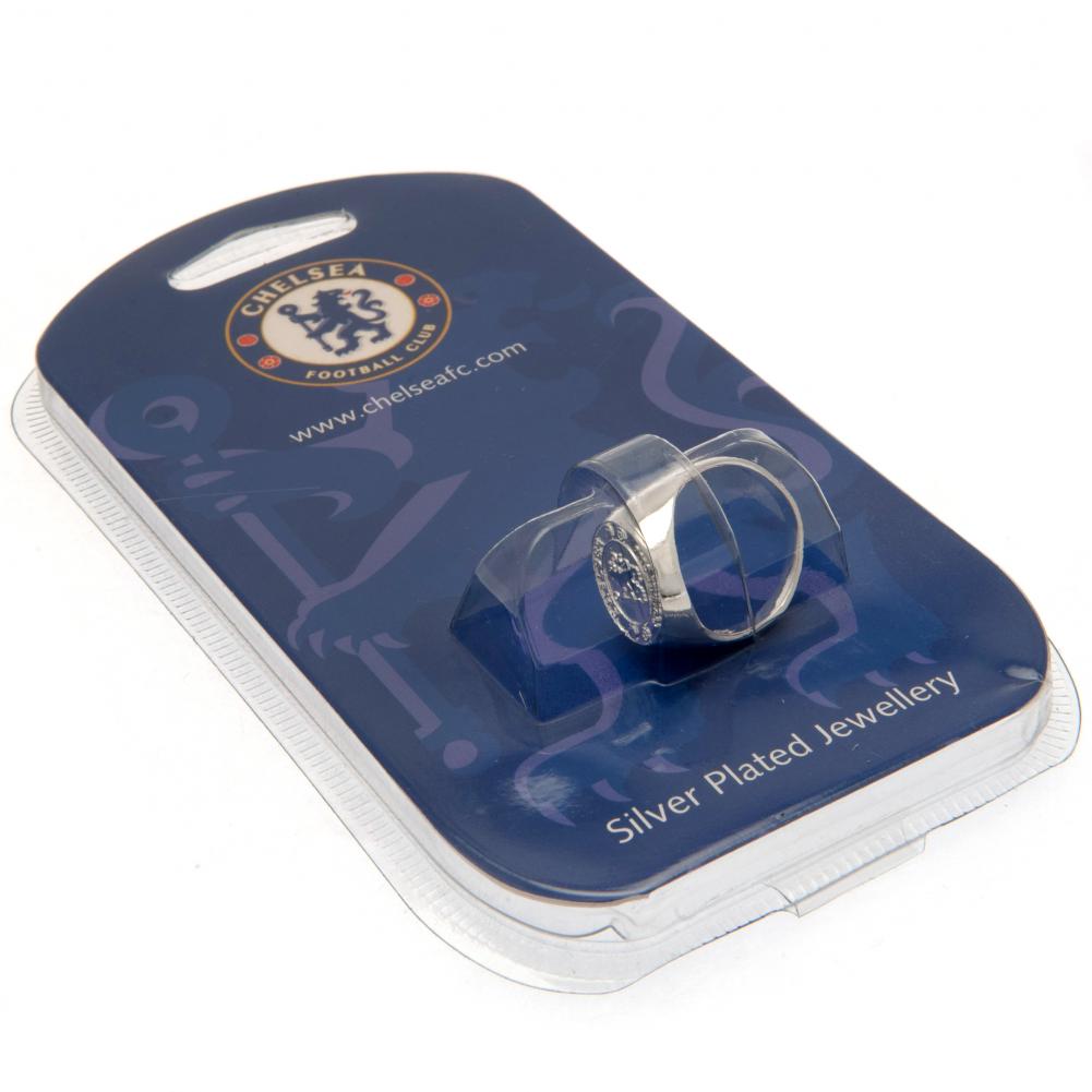 (image for) Chelsea FC Silver Plated Crest Ring Large