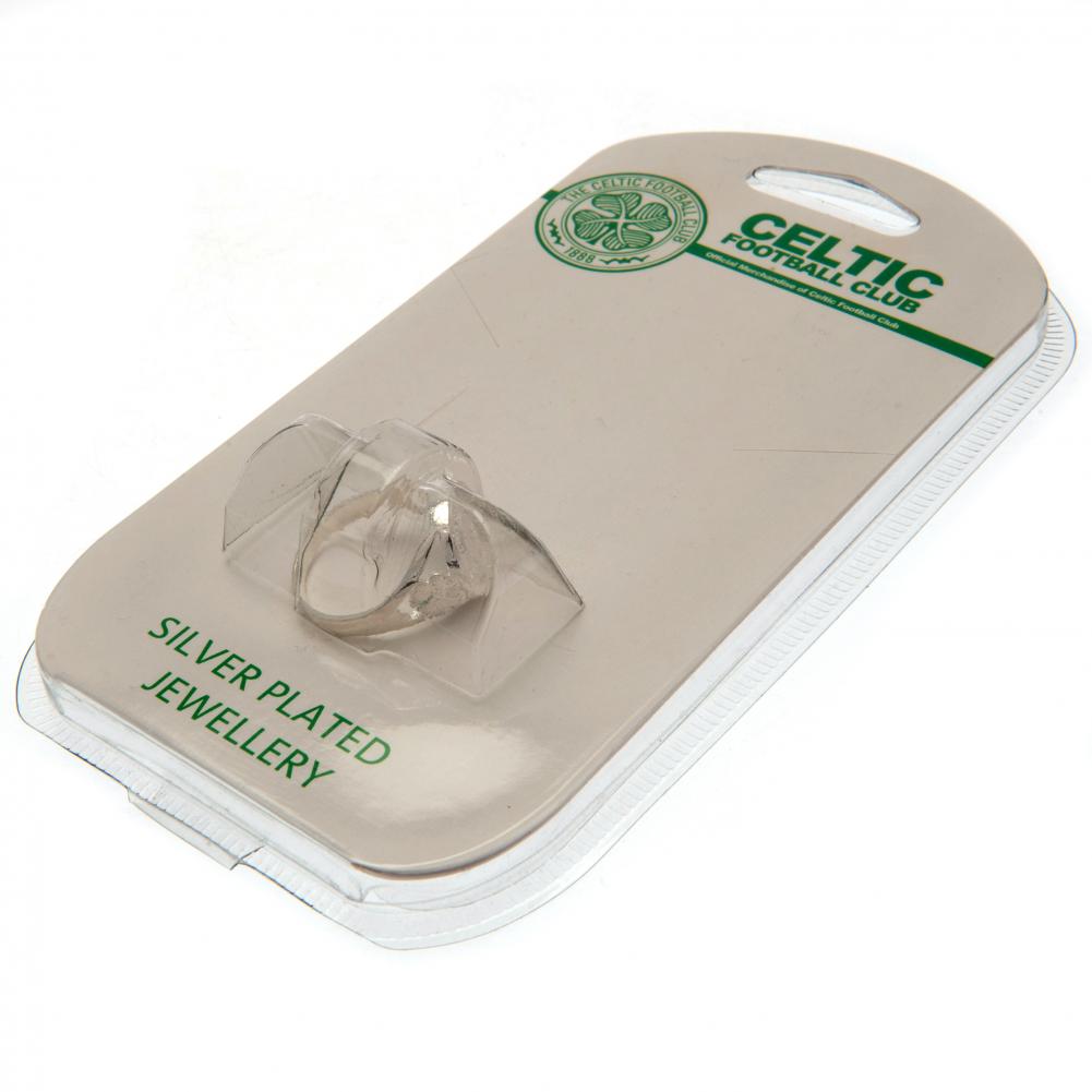(image for) Celtic FC Silver Plated Crest Ring Medium