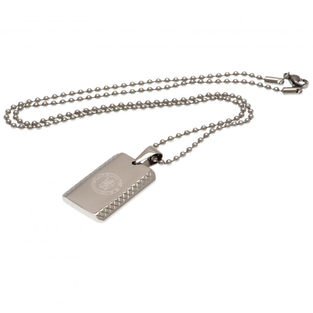(image for) Chelsea FC Patterned Dog Tag & Chain