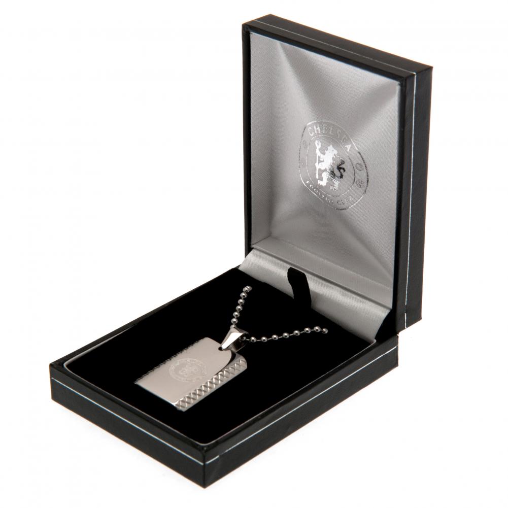 (image for) Chelsea FC Patterned Dog Tag & Chain