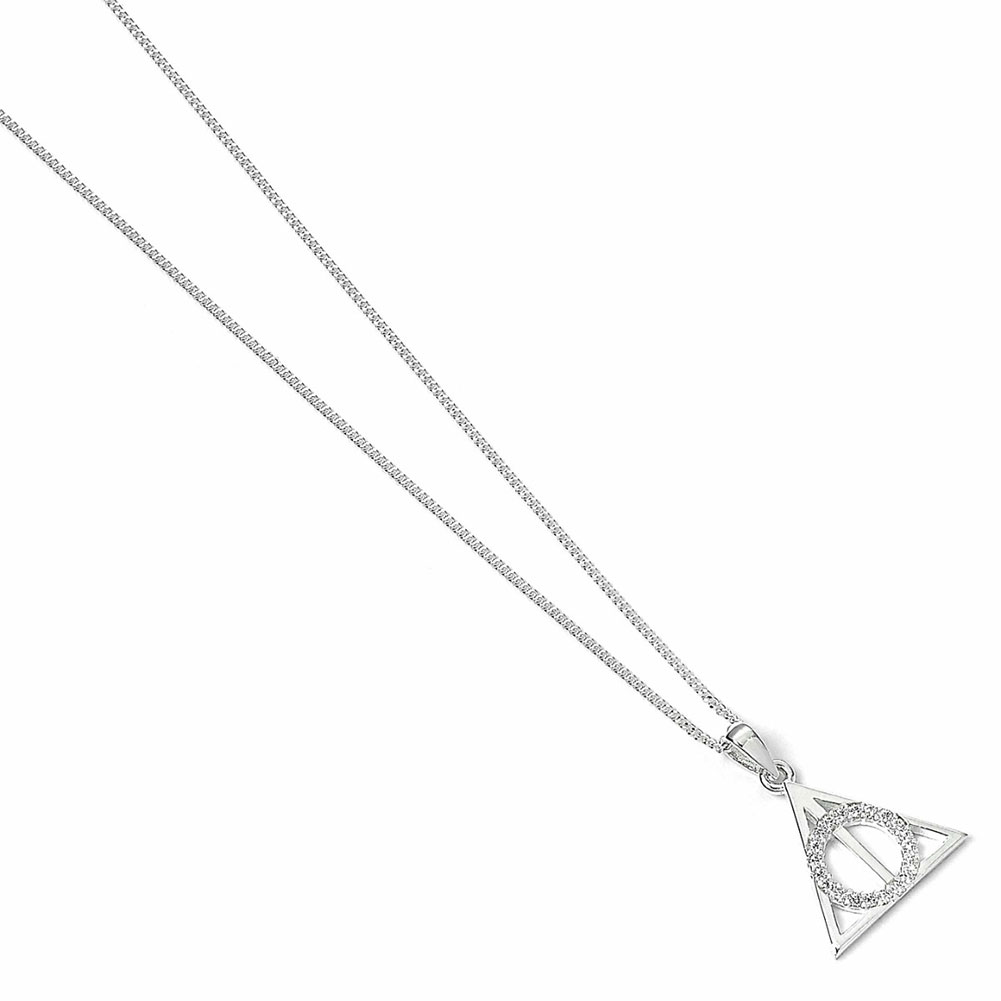 (image for) Harry Potter Sterling Silver Deathly Hallows Crystal Necklace
