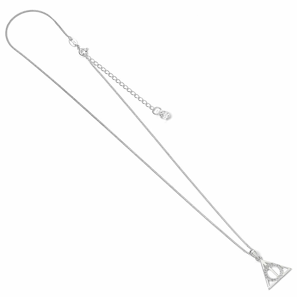 (image for) Harry Potter Sterling Silver Deathly Hallows Crystal Necklace