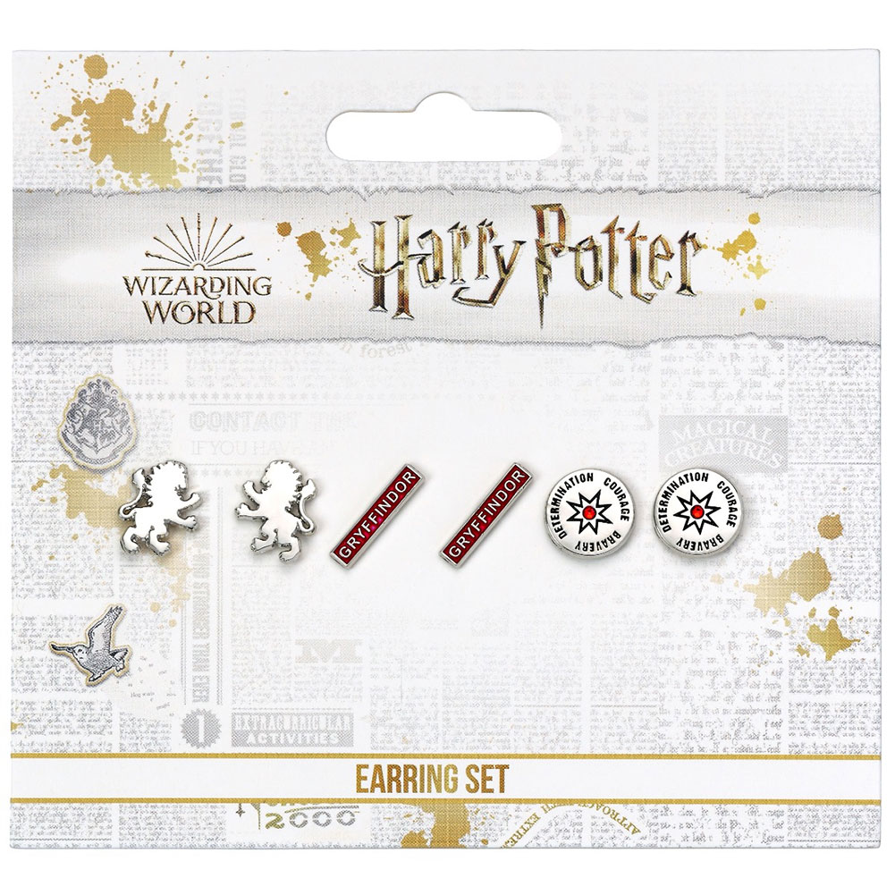 (image for) Harry Potter Silver Plated Gryffindor Stud Earring Set