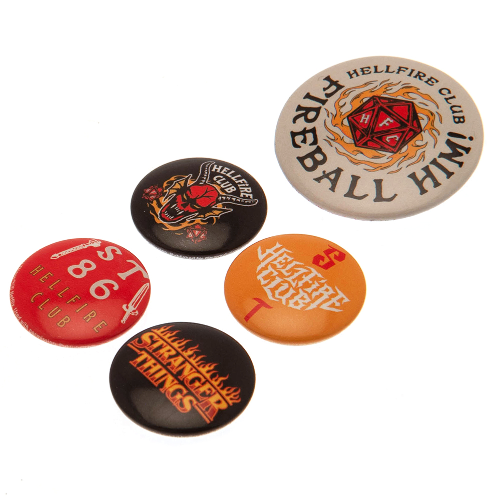 (image for) Stranger Things Hellfire Club Button Badge Set