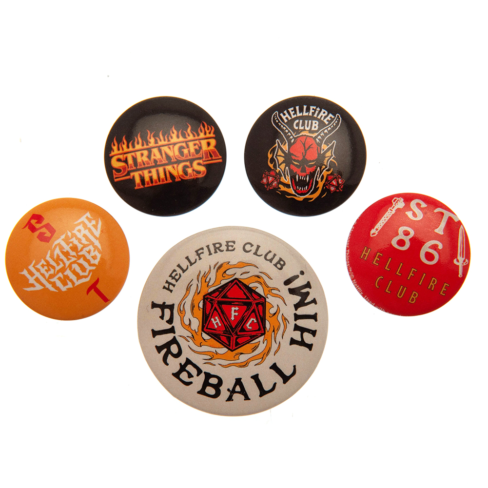 (image for) Stranger Things Hellfire Club Button Badge Set