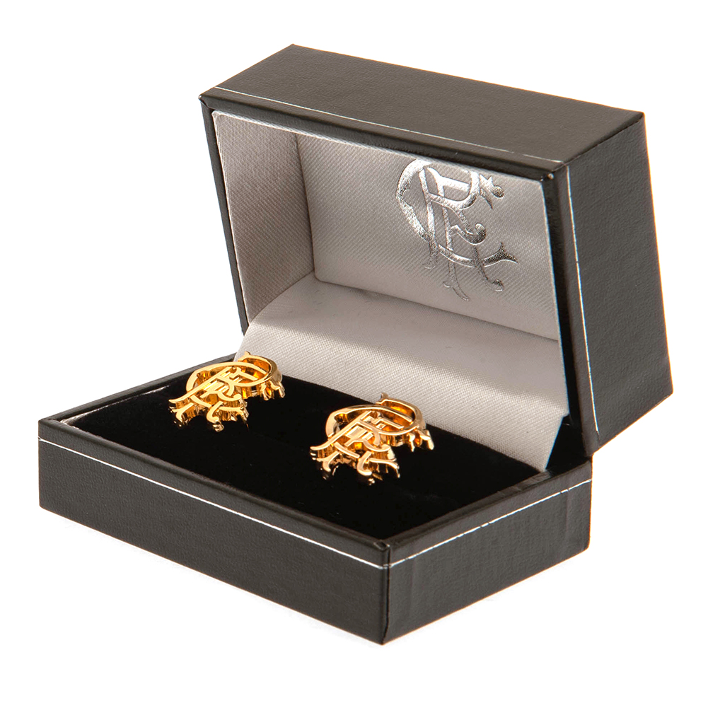 (image for) Rangers FC Gold Plated Scroll Crest Cufflinks