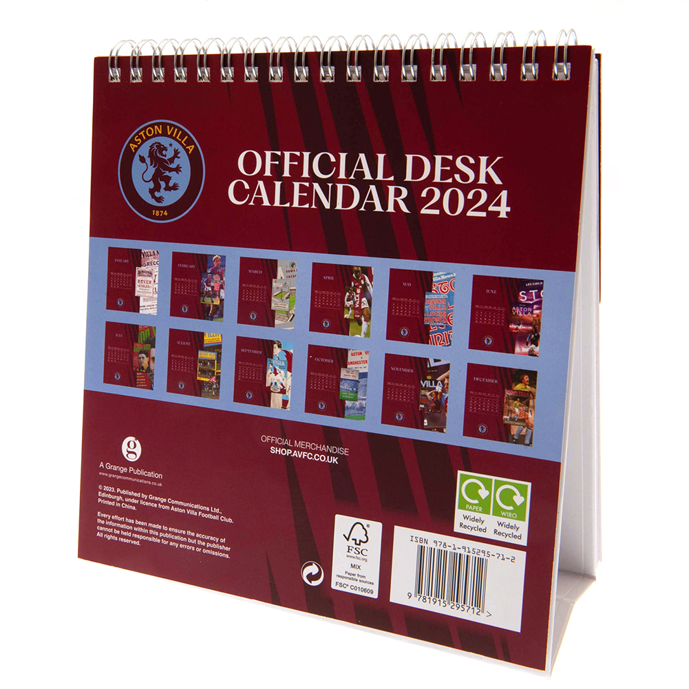 (image for) Aston Villa FC Desktop Calendar 2024