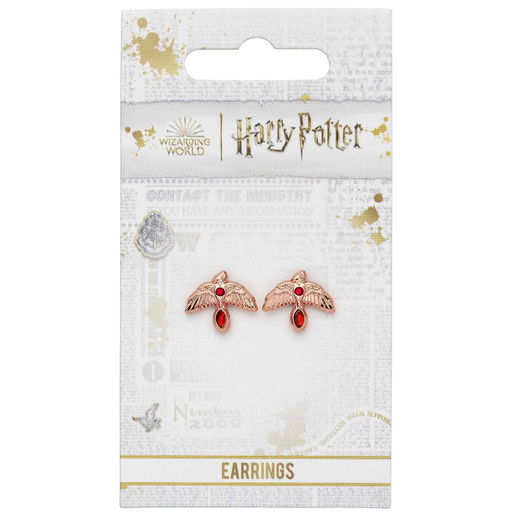 (image for) Harry Potter Rose Gold Plated Fawkes Stud Earrings