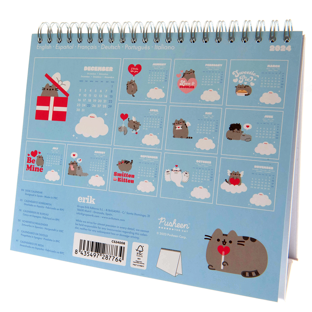 (image for) Pusheen Desktop Calendar 2024