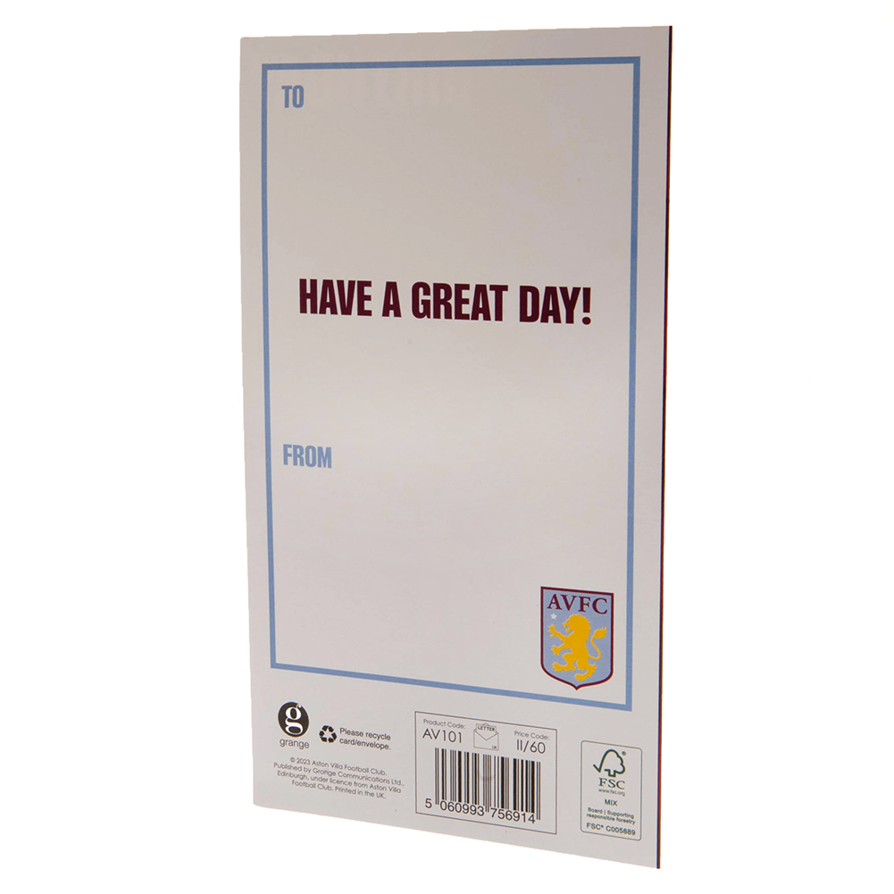 (image for) Aston Villa FC Crest Birthday Card