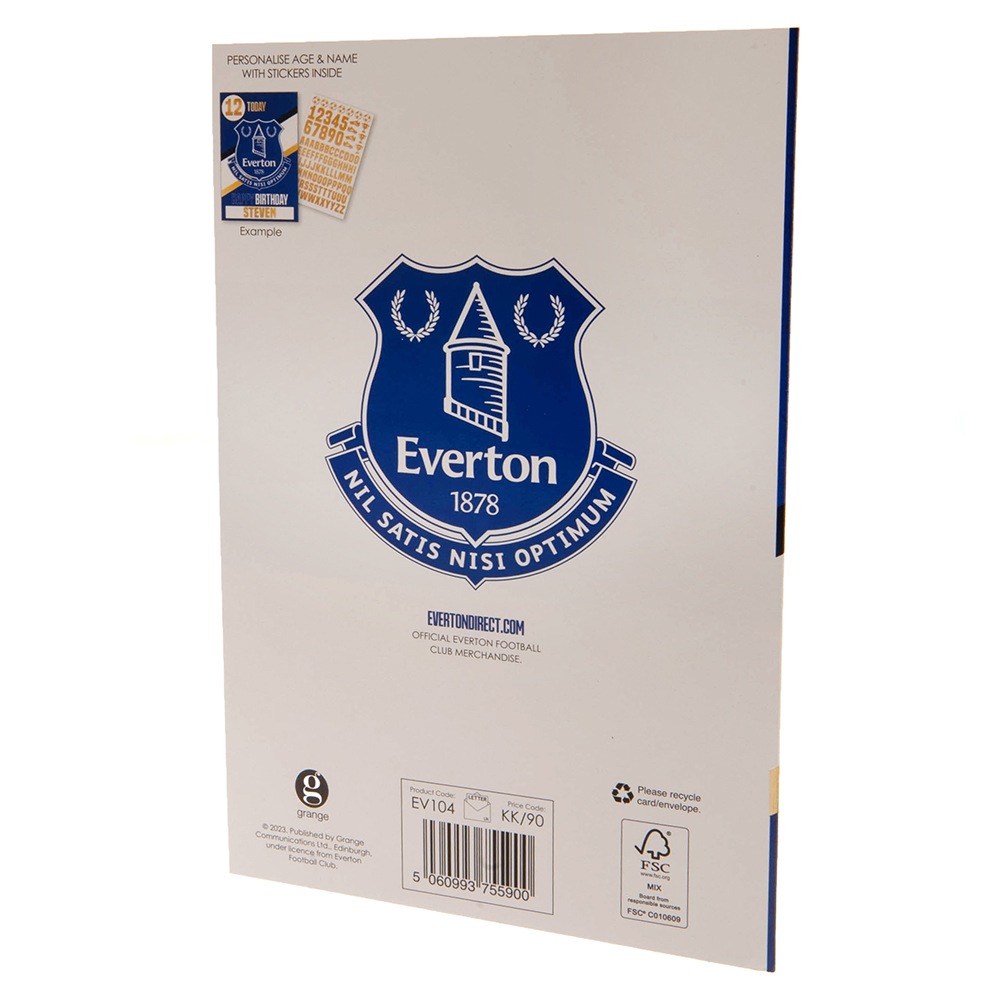 (image for) Everton FC Birthday Card With Stickers