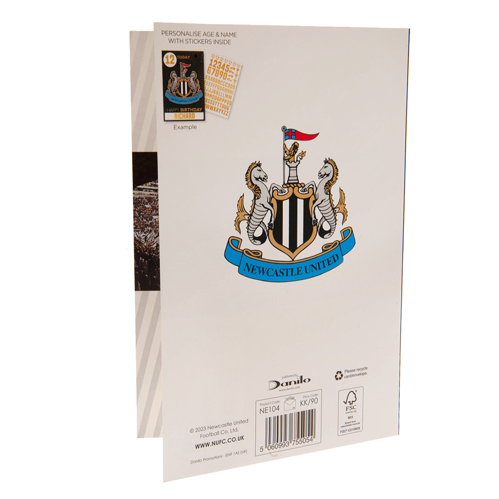 (image for) Newcastle United FC Birthday Card With Stickers