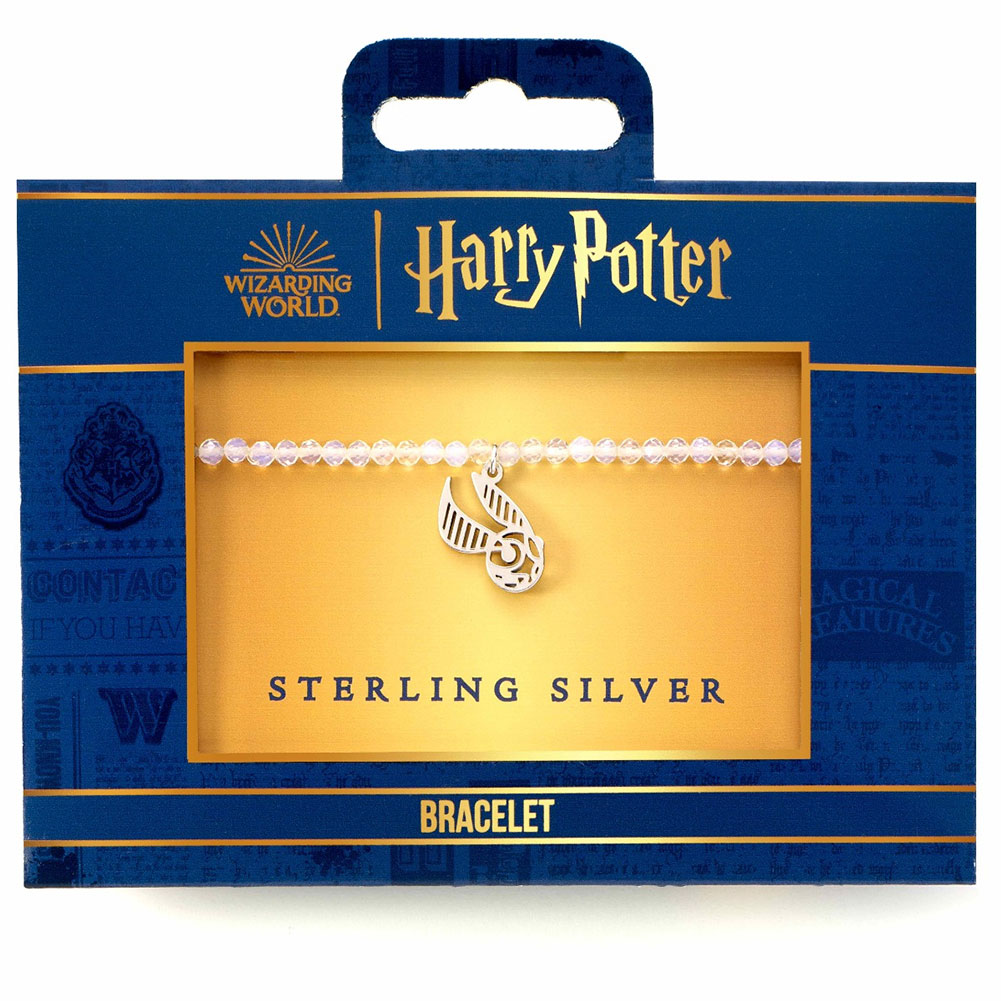 (image for) Harry Potter Stone Bracelet With Sterling Silver Golden Snitch Charm