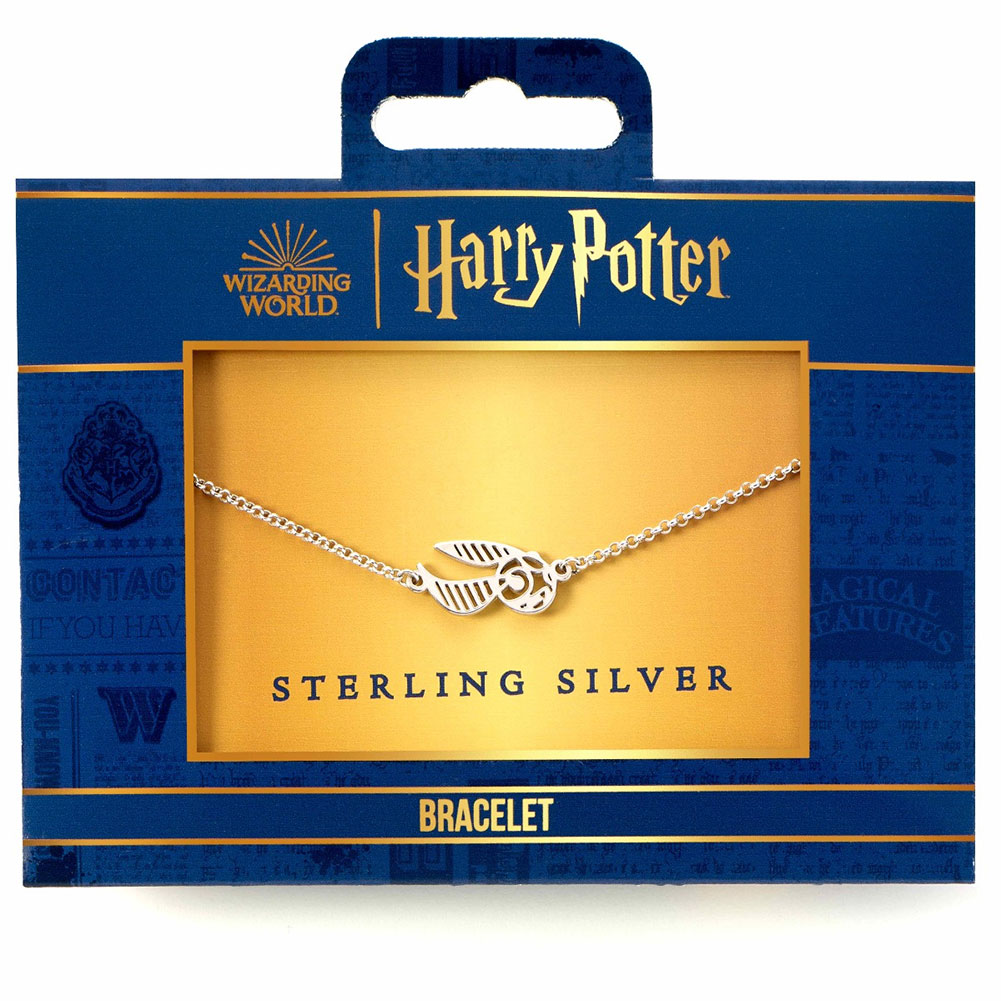(image for) Harry Potter Sterling Silver Golden Snitch Charm Bracelet