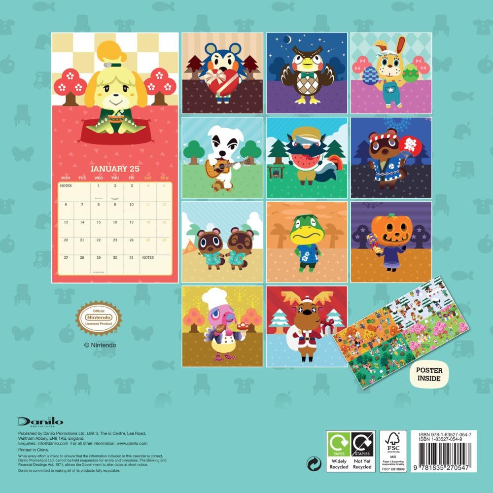 (image for) Animal Crossing Square Calendar 2025