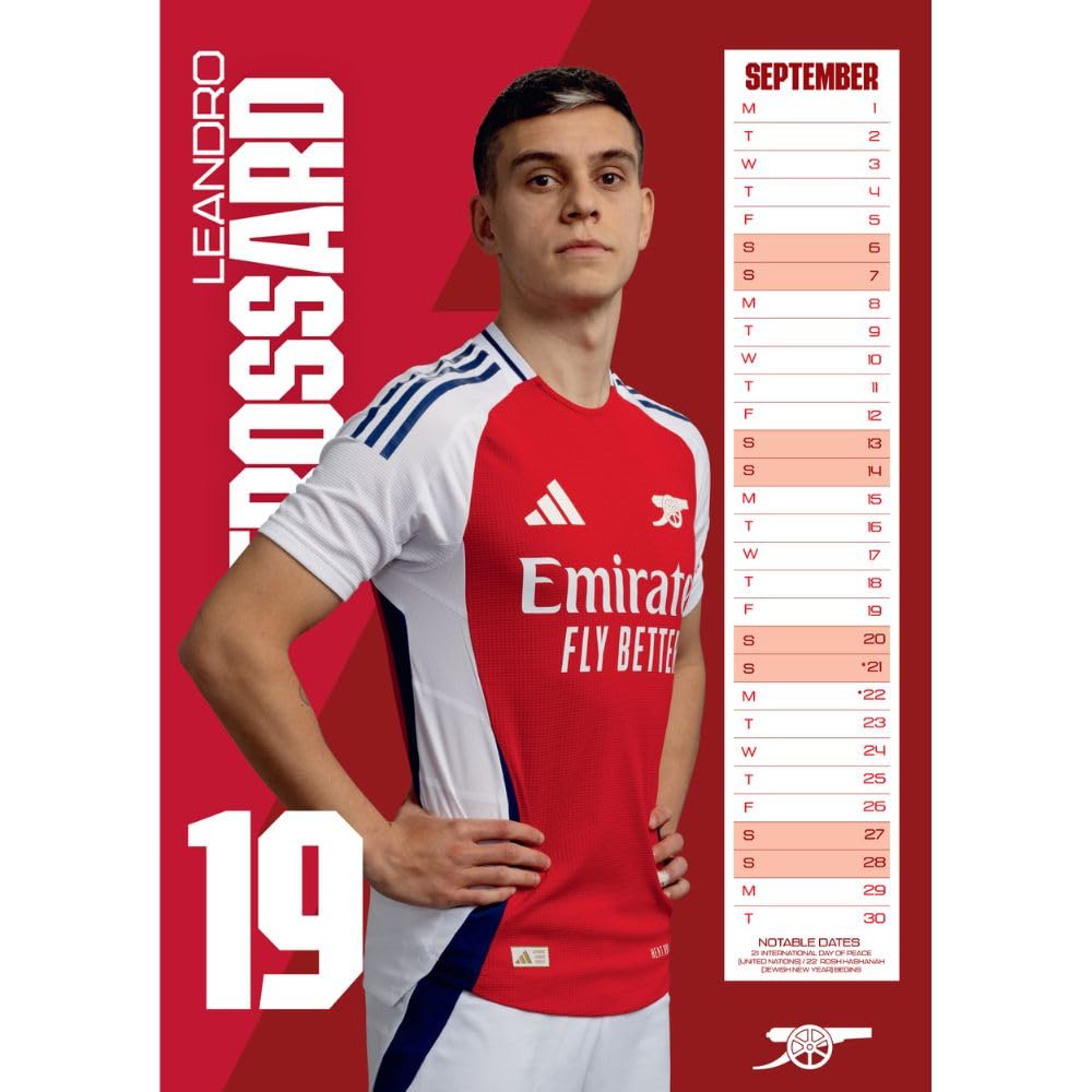 (image for) Arsenal FC A3 Calendar 2025