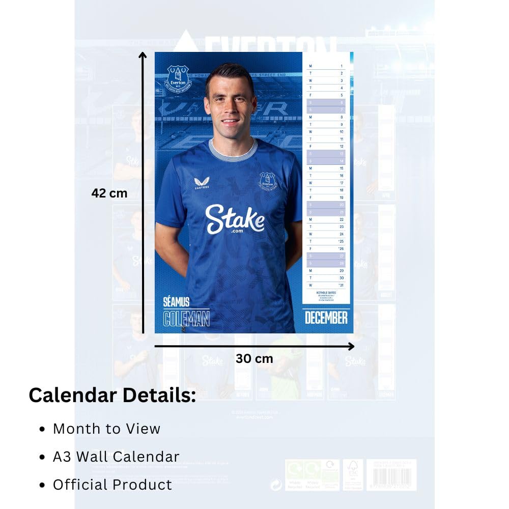 (image for) Everton FC A3 Calendar 2025