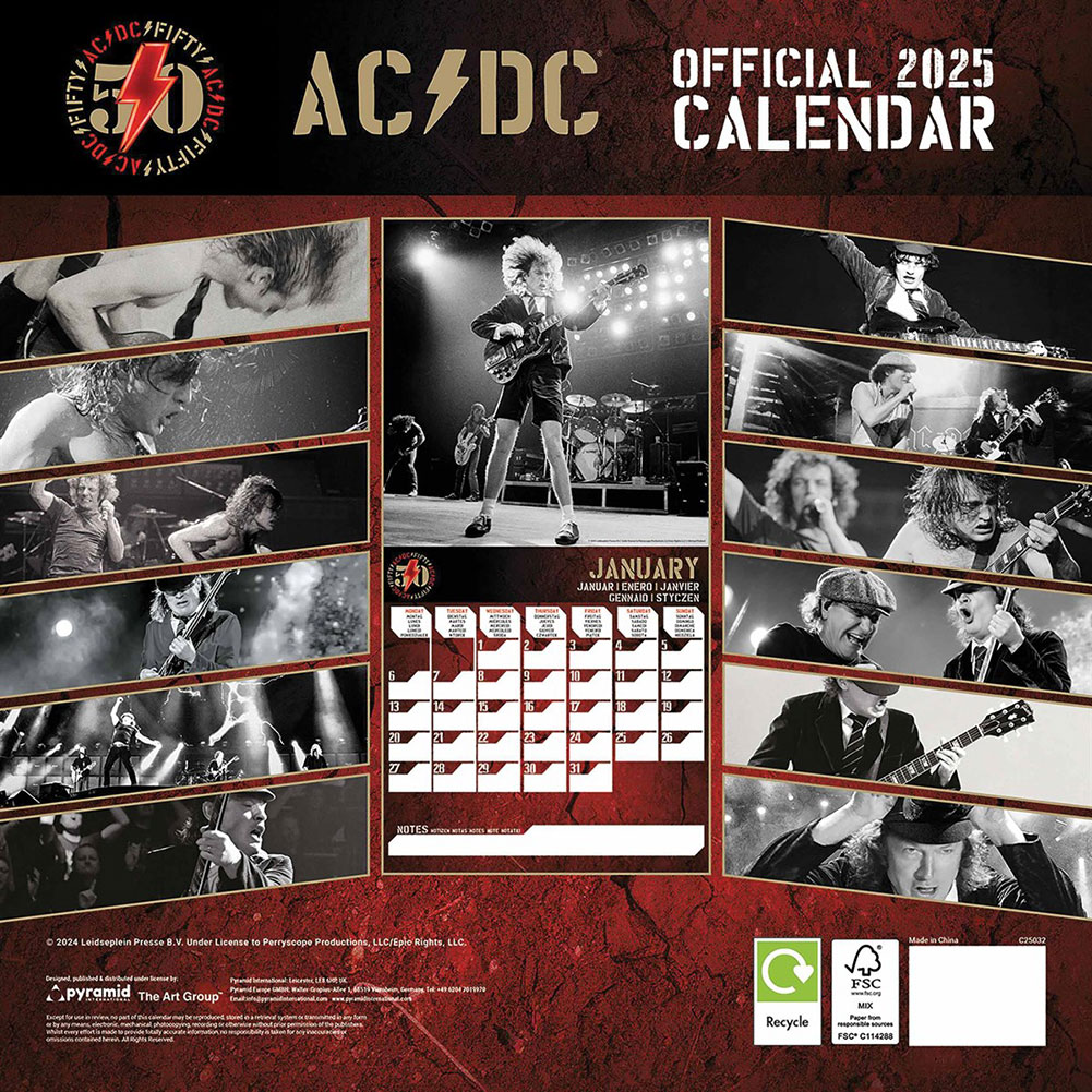 (image for) AC/DC Square Calendar 2025