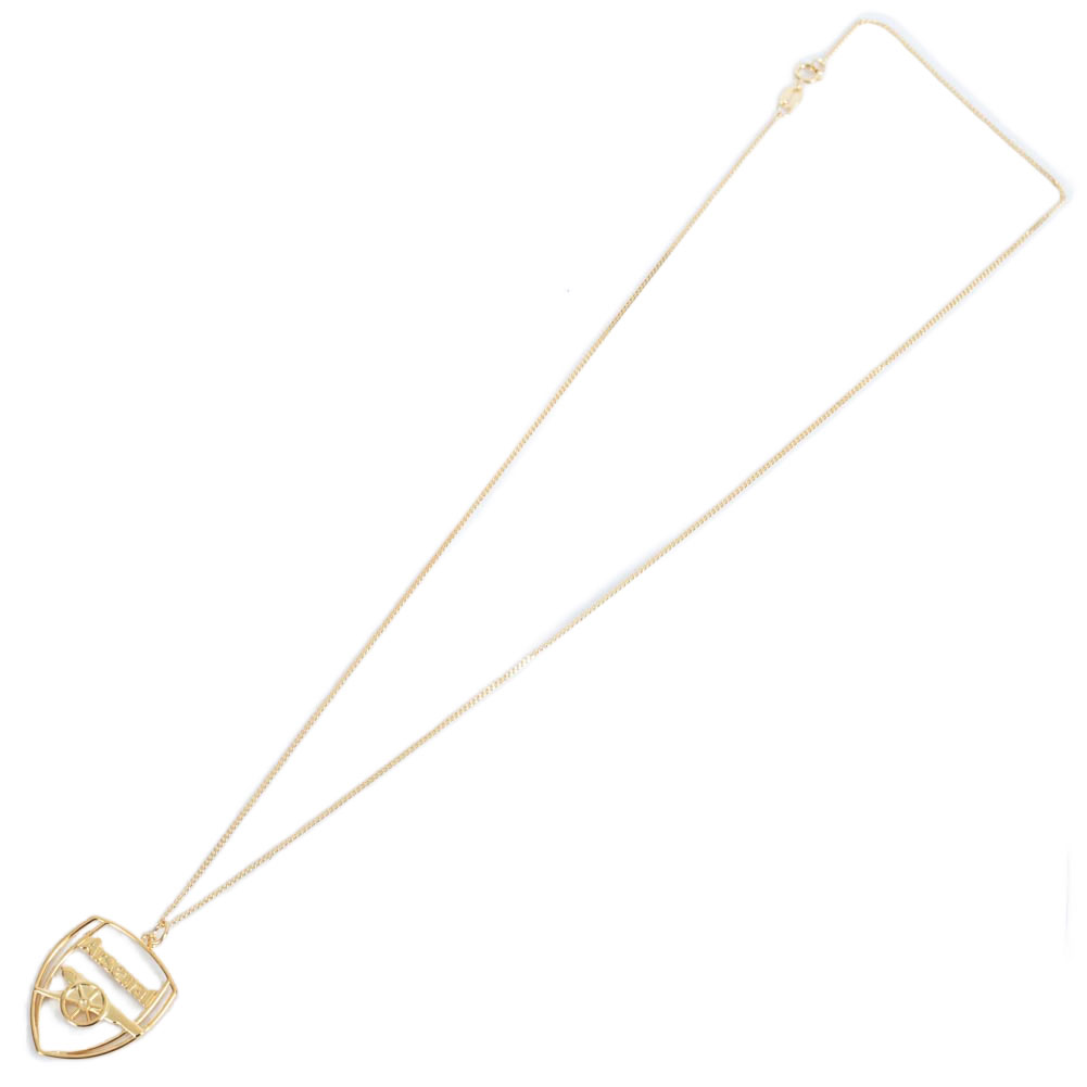 (image for) Arsenal FC 18ct Gold Plated on Silver Crest Pendant & Chain