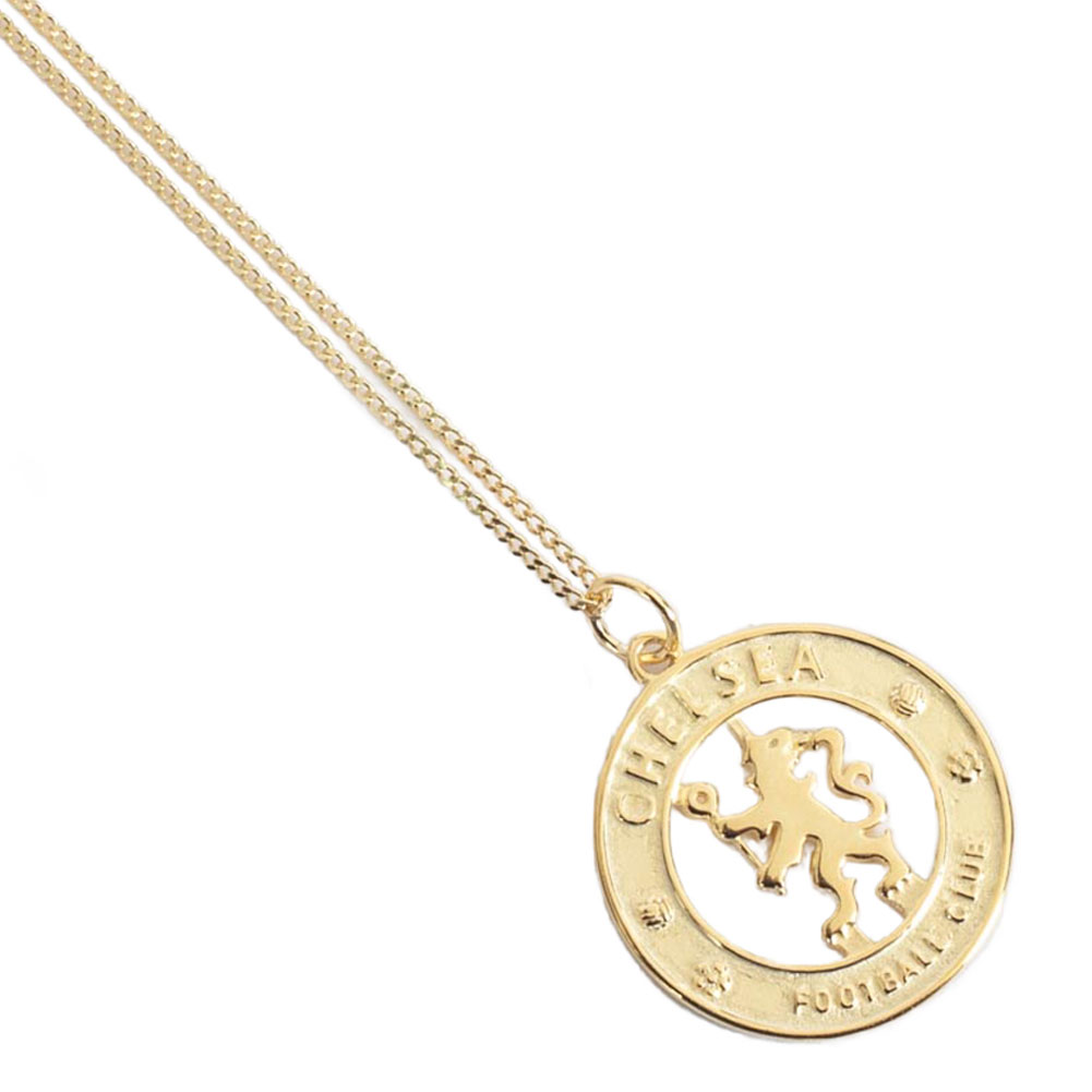 (image for) Chelsea FC 18ct Gold Plated on Silver Pendant & Chain