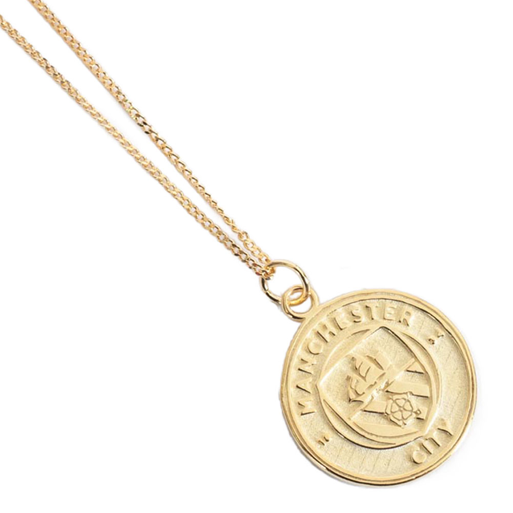 (image for) Manchester City FC 18ct Gold Plated on Silver Pendant & Chain