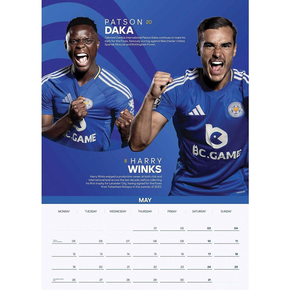 (image for) Leicester City FC A3 Calendar 2025