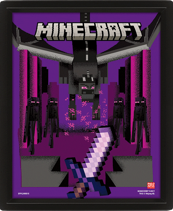 (image for) Minecraft Dragon Duel Framed 3D Picture